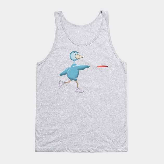 Disc Golfing Blue Bird Tank Top by perkinsdesigns